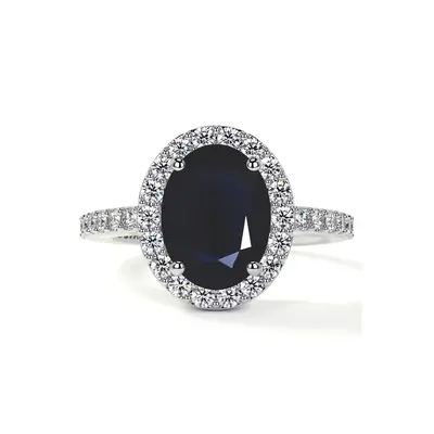 10K White Gold Oval Cut Custom Engagement Ring Gemstone Rings