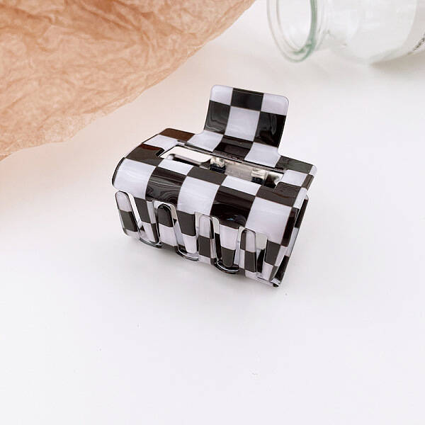 Tartan Pattern Cellulose Acetate(Resin) Hair Claw Clips