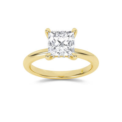 Dream Weaver Hidden Halo Princess Cut Lab Grown Diamond Engagement Ring | 14K Yellow Gold 4 1/4 CT. TW.