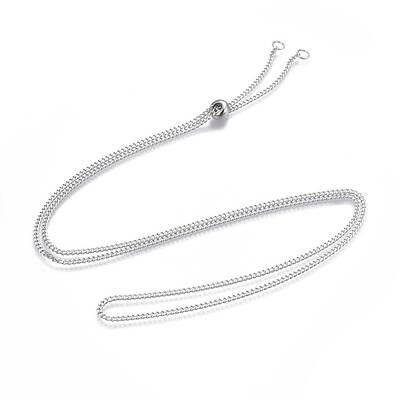 Non-Tarnish Adjustable 201 Stainless Steel Slider Necklaces