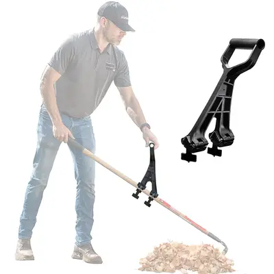 Reach Right Ergonomic Handle - Quick Secure Attachments for Shovels Rakes Pitchforks String Trimmers - Heavy Duty 15\