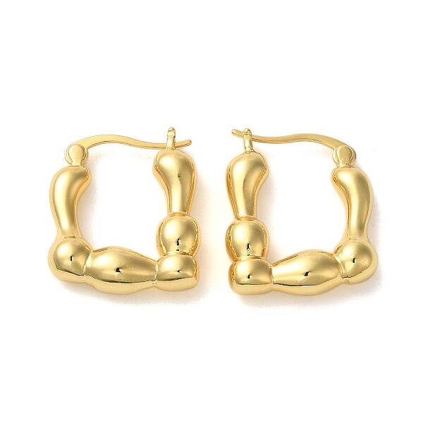 Rack Plating Brass Small Puffy Square Hoop Earrings