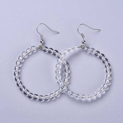 Natural Quartz Crystal Dangle Earrings