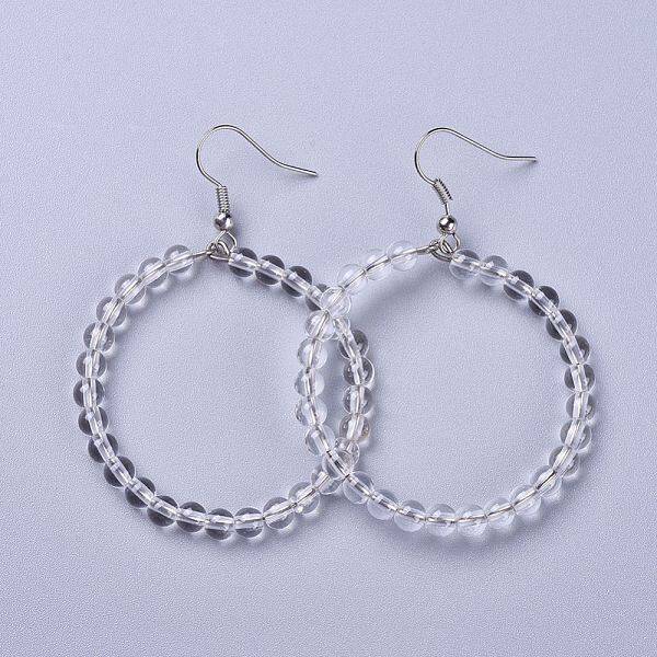 Natural Quartz Crystal Dangle Earrings