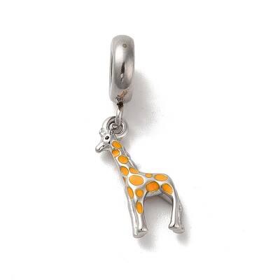 304 Stainless Steel Enamel European Dangle Charms