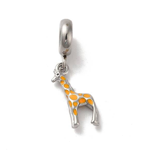 304 Stainless Steel Enamel European Dangle Charms