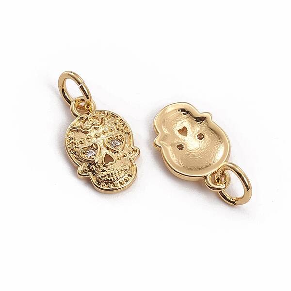 Golden Plated Brass Micro Pave Cubic Zirconia Charms