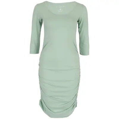 Organic Shirred Tunic Dress - Black - L