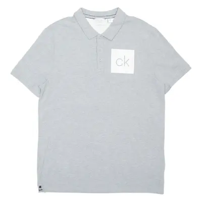 CALVIN KLEIN Stretch Mens Polo Shirt Grey L