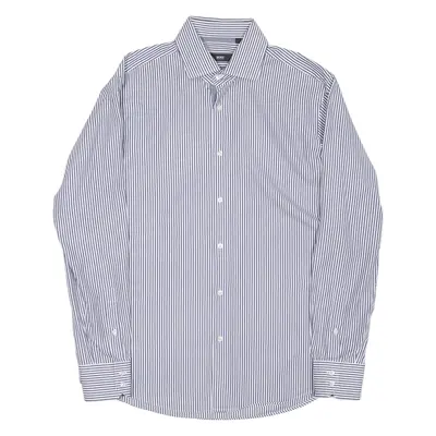 BOSS Regular Fit Mens Shirt Blue Striped Long Sleeve L