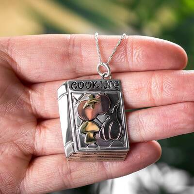 Cookbook Sterling Necklace - with Diamond Cut Chain