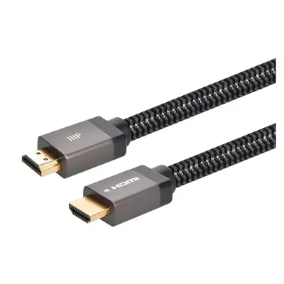 44340 Monoprice 8K Certified Ultra High Speed HDMI Cable Braided 8K-60Hz 4K-120Hz 48Gbps HDR VRR CL2 In-Wall Rated 25ft Black