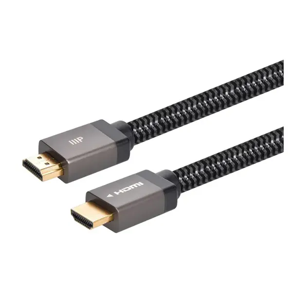 44340 Monoprice 8K Certified Ultra High Speed HDMI Cable Braided 8K-60Hz 4K-120Hz 48Gbps HDR VRR CL2 In-Wall Rated 25ft Black