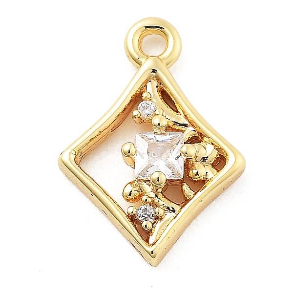 Brass Micro Pave Cubic Zirconia Pendants