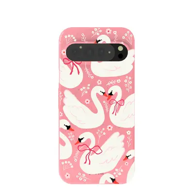 Bubblegum Pink Swan Garden Google Pixel 9 Pro XL Case