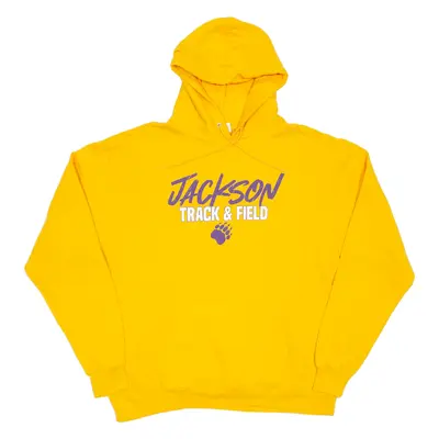 CHAMPION Jackson Track & Field Mens Yellow Hoodie USA XL