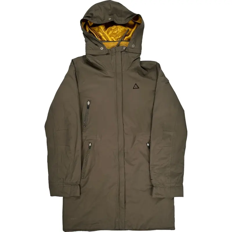Nike ACG Hooded Parka Jacket - Small - Brown Polyester