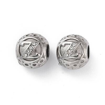 304 Stainless Steel Rhinestone European Beads