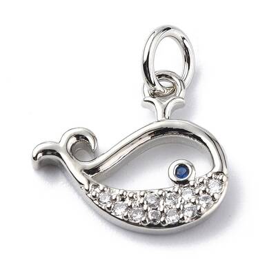 Brass Micro Pave Cubic Zirconia Charms