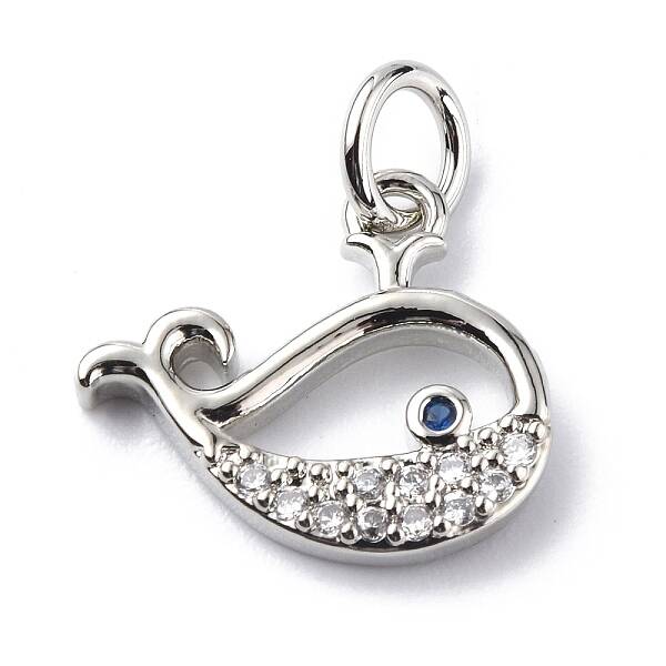 Brass Micro Pave Cubic Zirconia Charms