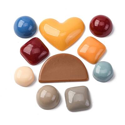 10Pcs Opaque Resin Cabochons
