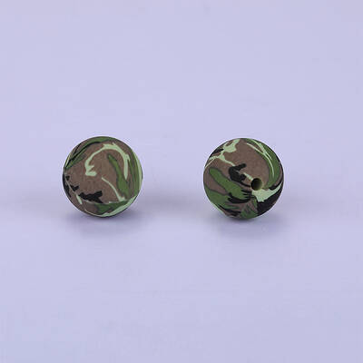 Printed Round Silicone Focal Beads