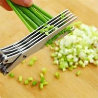 Stainless Steel Multi-layers Kitchen Scissors, 1 Count Multifunctional Kitchen Scallion Cutter, Kitchen Gadgets for Home Dini...