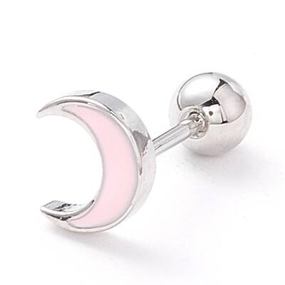 Moon Enamel Stud Earrings
