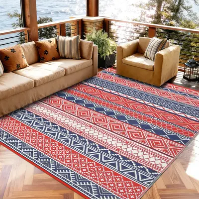 Garvee Outdoor Rug 8x10 for Patios Clearance,Waterproof Mat,Large Outside Carpet,Reversible Plastic Straw Camping Rugs,Porch,...