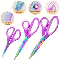 Craft Scissors Set of 3 Pack, All Purpose Sharp Titanium Blades Shears, Comfort Grip Handle, Multipurpose Fabric Scissors Too...
