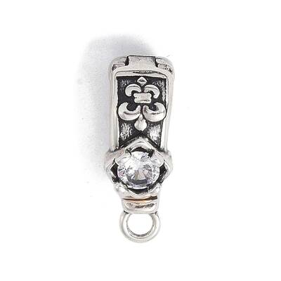 Brass Micro Pave Cubic Zirconia Donut Bails