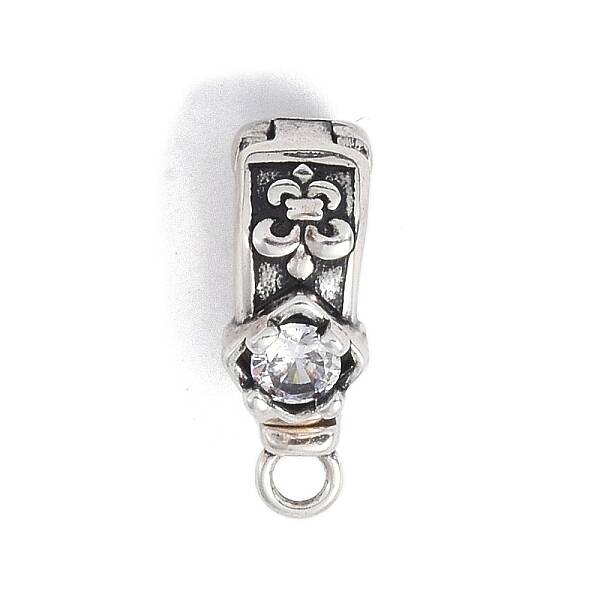 Brass Micro Pave Cubic Zirconia Donut Bails