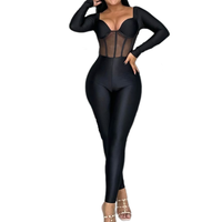 SHAPESHE Women's Sleeveed Jumpsuits Full Body Workout One Piece Bodysuit Casual Yoga Jumpsuits