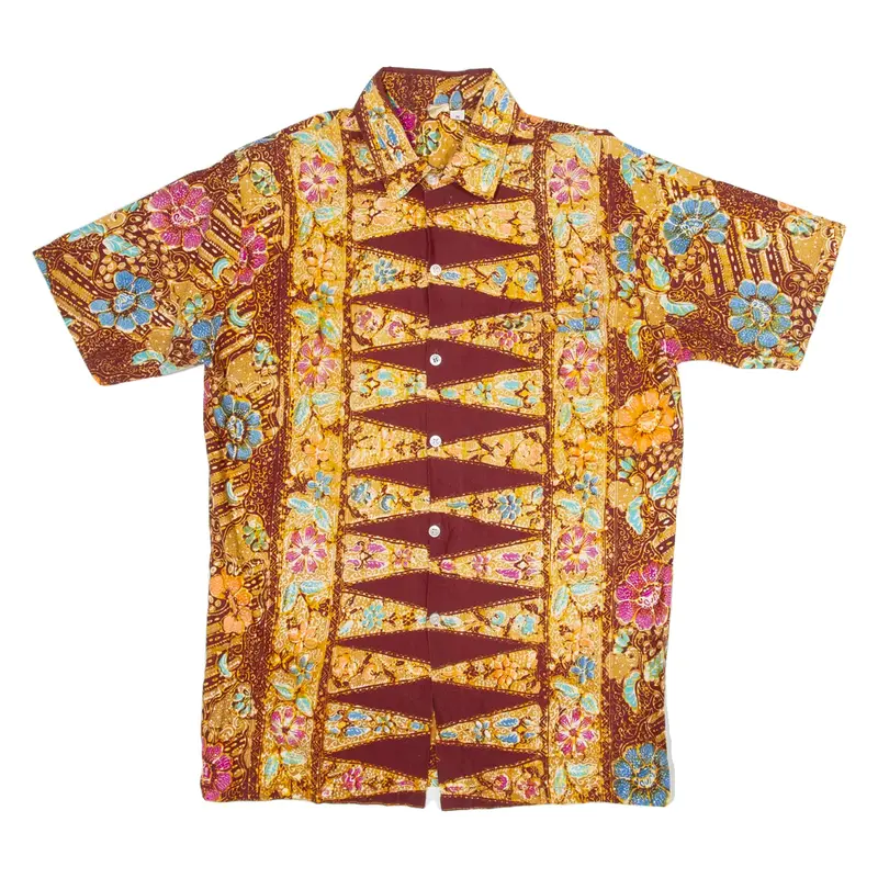 Mens Shirt Orange Floral M