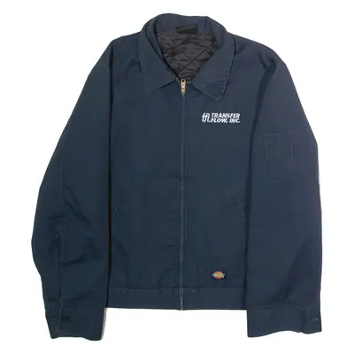 DICKIES Transfer Flow Inc Mens Workwear Jacket Blue Twill L