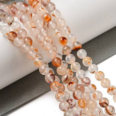 Natural Red Dendritic Agate Beads Strands