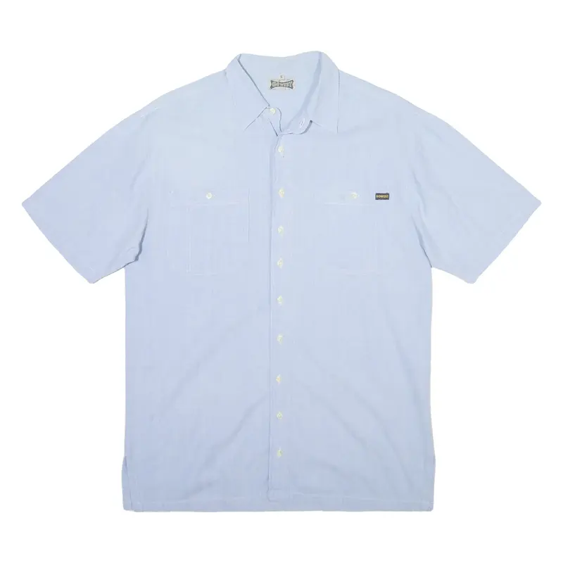 GO WEST Mens Plain Shirt Blue S