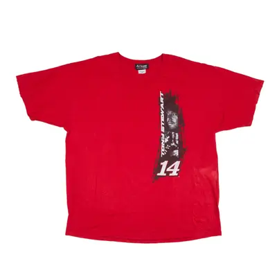 CHASE AUTHENTICS Tony Stewart Nascar Racing T-Shirt Red 90s Short Sleeve Mens 2XL