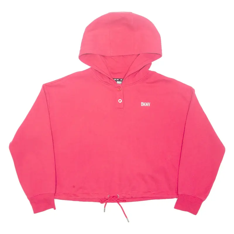 DKNY Cropped Womens Pink Hoodie L