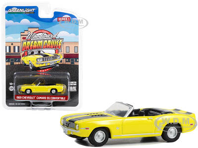 1969 Chevrolet Camaro SS Convertible Yellow with Black Stripes \