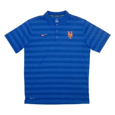 NIKE New York Yankees Mens Polo Shirt Blue Striped L