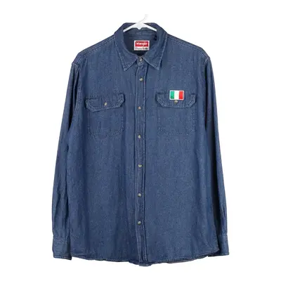 Wrangler Denim Shirt - Medium Blue Cotton