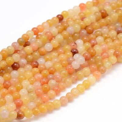 Natural Topaz Jade Round Bead Strands