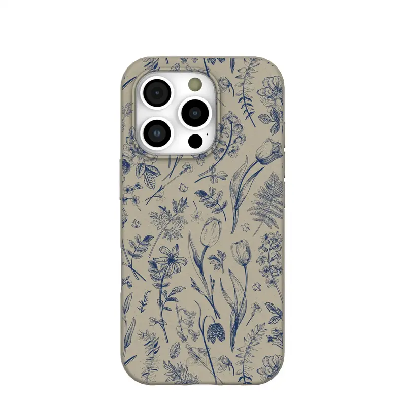 London Fog Indigo Bouquet iPhone 16 Pro Case