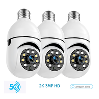 Noonkey 2K/3MP Light Bulb Security Camera 2.4/5Ghz-3 Megapixel Indoor/Outdoor Full Color Day/Night Camera, Motion Detection, ...