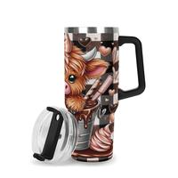 40oz Stainless Steel Tumbler, 1 Count Cute Highland Cow Pattern Insulated Water Bottle, Drinking Cup for Home Office School,...