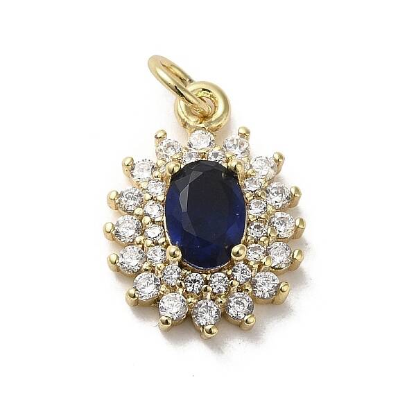 Brass Micro Pave Cubic Zirconia Pendants