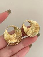Women's Elegant Spiral Design Hoop Earrings for Women, Fashionable Jewelry for Women for Party, Daily Clothing Decor, Trendy ...