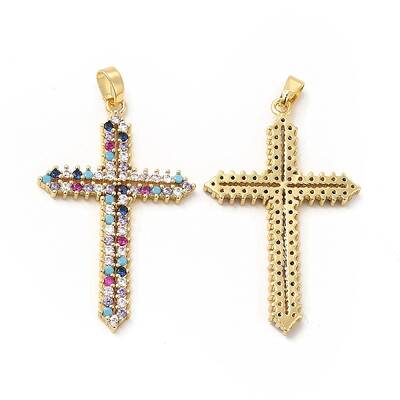 Brass Micro Pave Cubic Zirconia Pendants