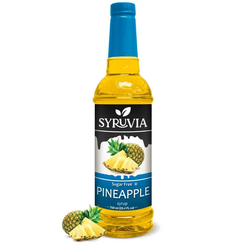 Syruvia Sugar-Free Pineapple Syrup, 25.4 oz – Premium Flavoring for Tea, Cocktails & More. Kosher, Gluten-Free. Add Delicio...
